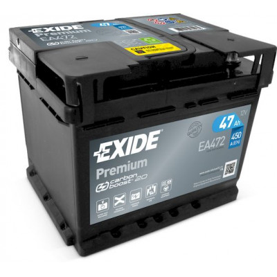 Аккумулятор EXIDE PREMIUM 47Ач о.п. 450А EA472