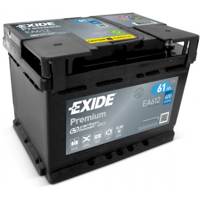 Аккумулятор EXIDE PREMIUM 61Ач о.п. 600А EA612