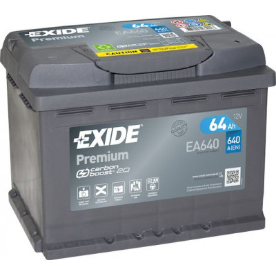 Аккумулятор EXIDE PREMIUM 64Ач о.п. 640А EA640