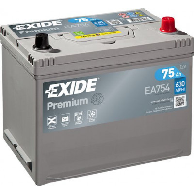 Аккумулятор EXIDE PREMIUM 75Ач о.п. 630А EA754