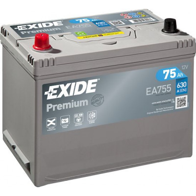 Аккумулятор EXIDE PREMIUM 75Ач п.п. 630А EA755