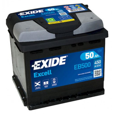 Аккумулятор EXIDE EXCELL 50Ач о.п. 450А EB500