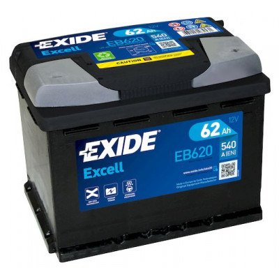 Аккумулятор EXIDE EXCELL 62Ач о.п. 540А EB620