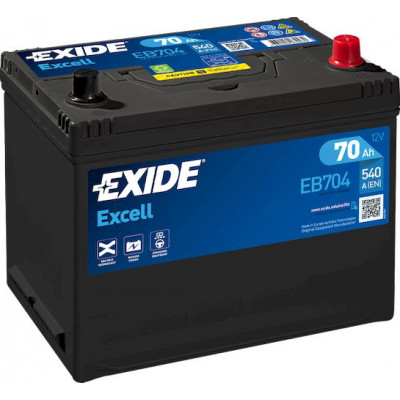 Аккумулятор EXIDE EXCELL 70Ач о.п. 540А EB704