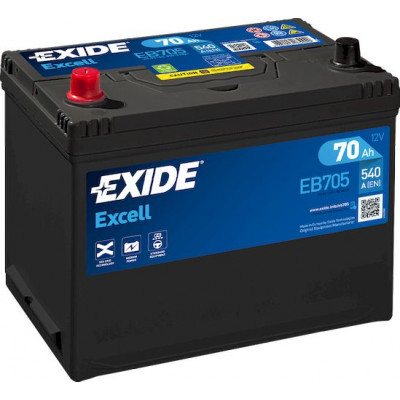 Аккумулятор EXIDE EXCELL 70Ач п.п. 540А EB705