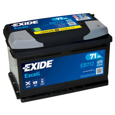 Аккумулятор EXIDE EXCELL 71Ач о.п. 670А EB712