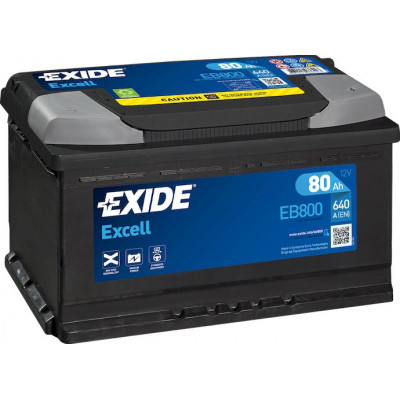 Аккумулятор EXIDE EXCELL 80Ач о.п. 640А EB800