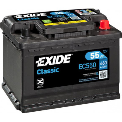 Аккумулятор EXIDE CLASSIC 55Ач о.п. 460А EC550