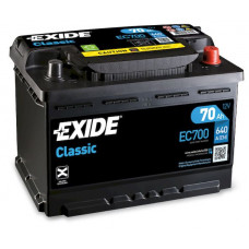Аккумулятор EXIDE CLASSIC 70Ah R+(о.п.) EN640 (278x175x190) [B13] (EC700)