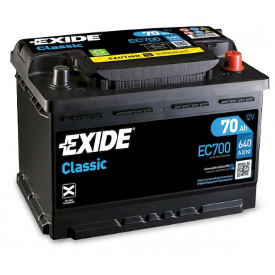 Аккумулятор EXIDE CLASSIC 70Ач о.п. 640А EC700