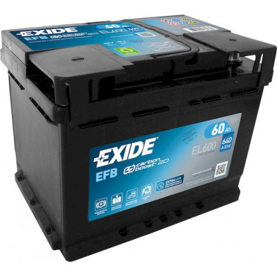 Аккумулятор EXIDE Start&Stop EFB 60Ач о.п. 640А EL600