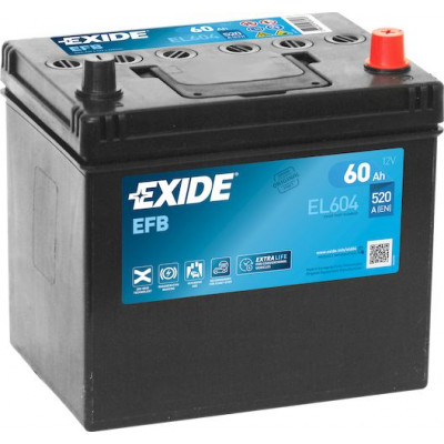 Аккумулятор EXIDE Start&Stop EFB 60Ач о.п. 520А EL604
