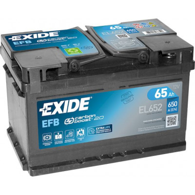 Аккумулятор EXIDE Start&Stop EFB 65Ач о.п. 650А EL652