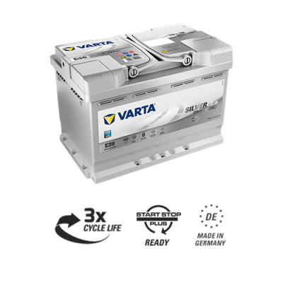 Аккумулятор Аккумулятор VARTA Silver Dynamic AGM 70 А/ч обратная R+ E39 278x175x190 EN760 А