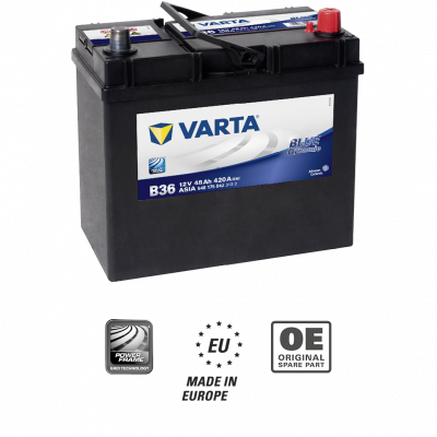 Аккумулятор Аккумулятор VARTA Blue Dynamic 48 А/ч обратная R+ B36/B37 238x129x227 EN420 А